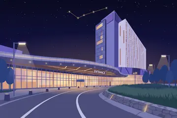 Pickering Casino Resort canopy and hotel tower